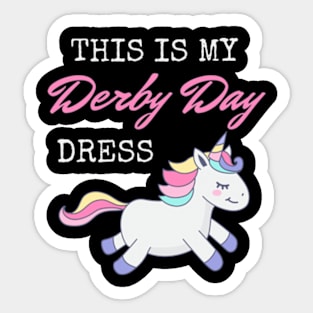 Derby Day Dress funny Unicorn Horse Racing Kids Girls teens Sticker